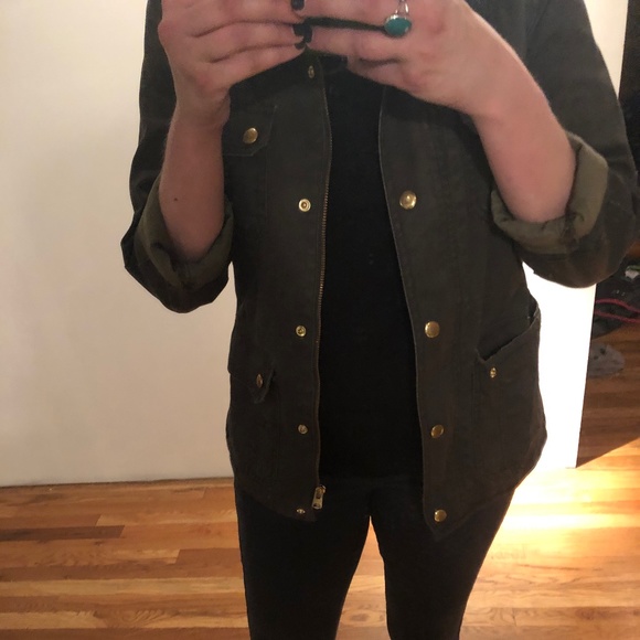J.Crew downtown field jacket army hunter green size xs - Picture 5 of 12